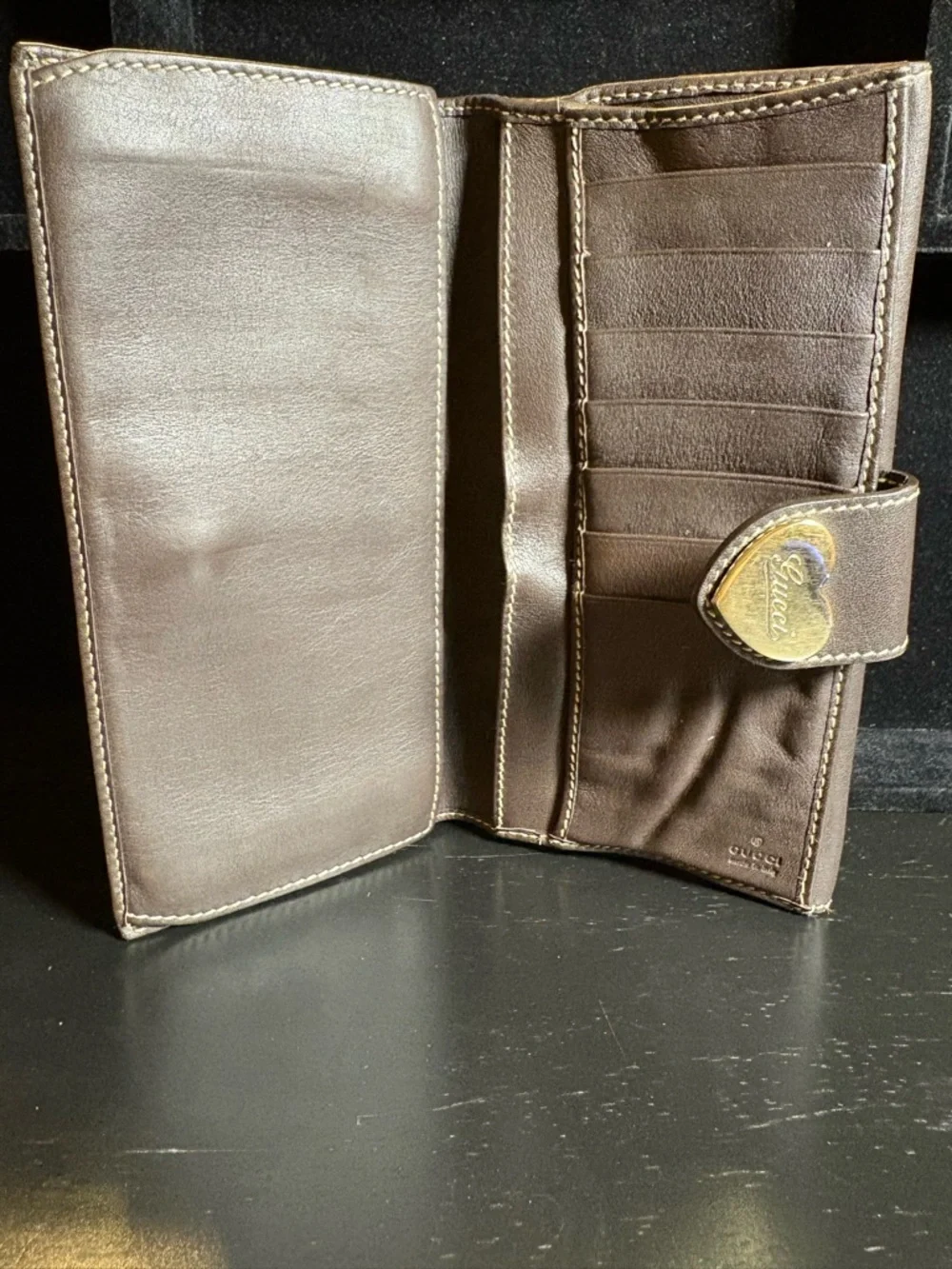 Gucci GG Monogram Canvas Lovely Heart Long Wallet in Brown - Picture 3 of 5